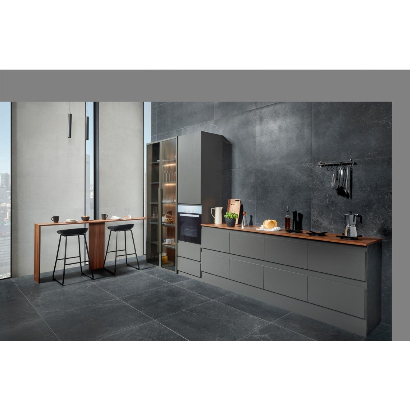 Keraben Bleuemix Boden- und Wandfliese Black Natural 60x60 cm