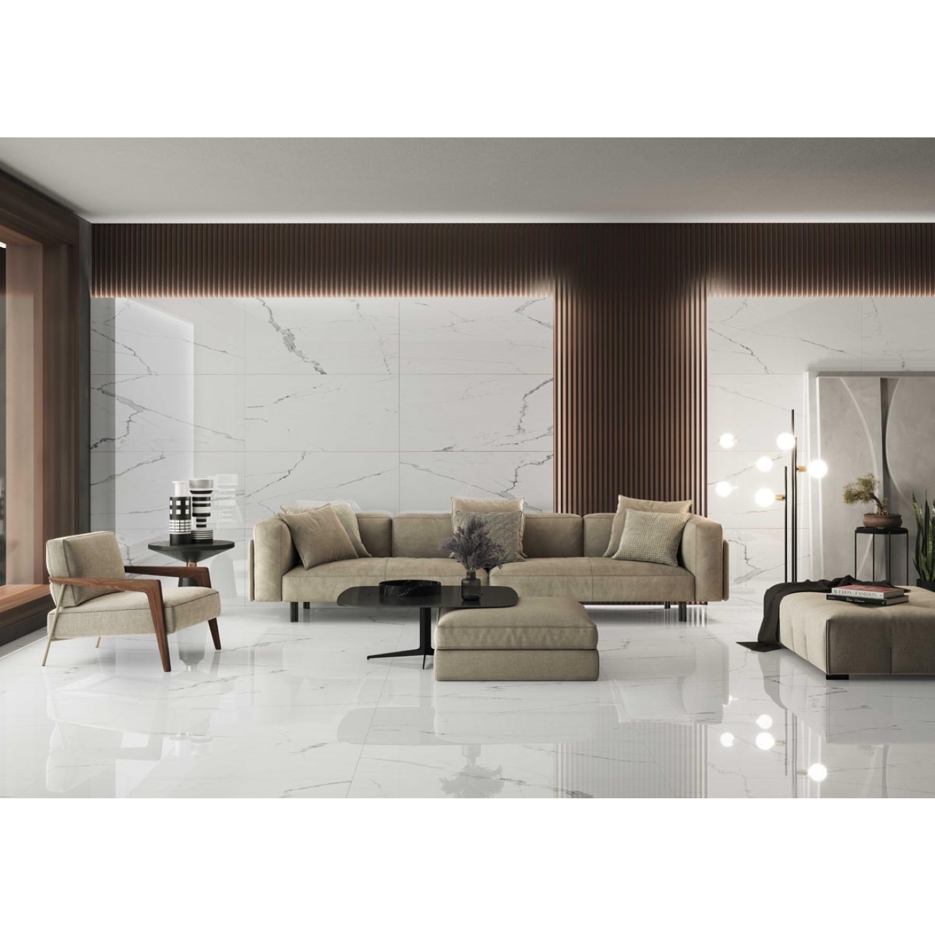 Keraben Idyllic Boden- und Wandfliese Statuario White Starlight 60x120 cm