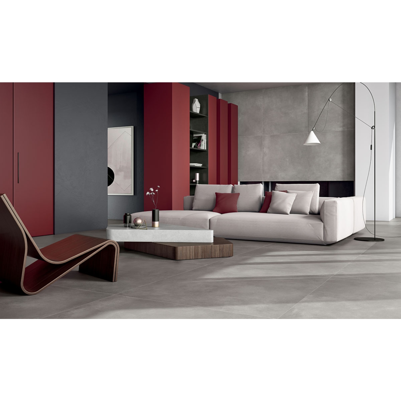Blustyle Blow Cement Flat Naturale Boden- und Wandfliese 120x120 cm