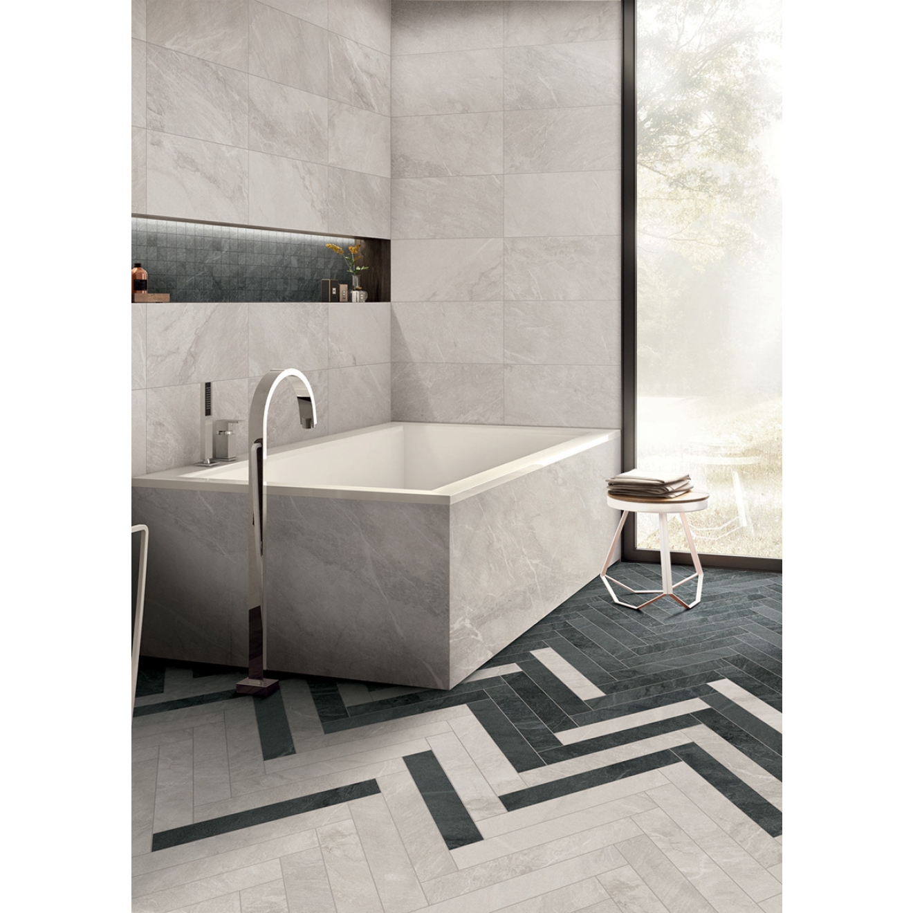 Flaviker Blue Savoy Boden- und Wandfliese Moon 60x120 cm