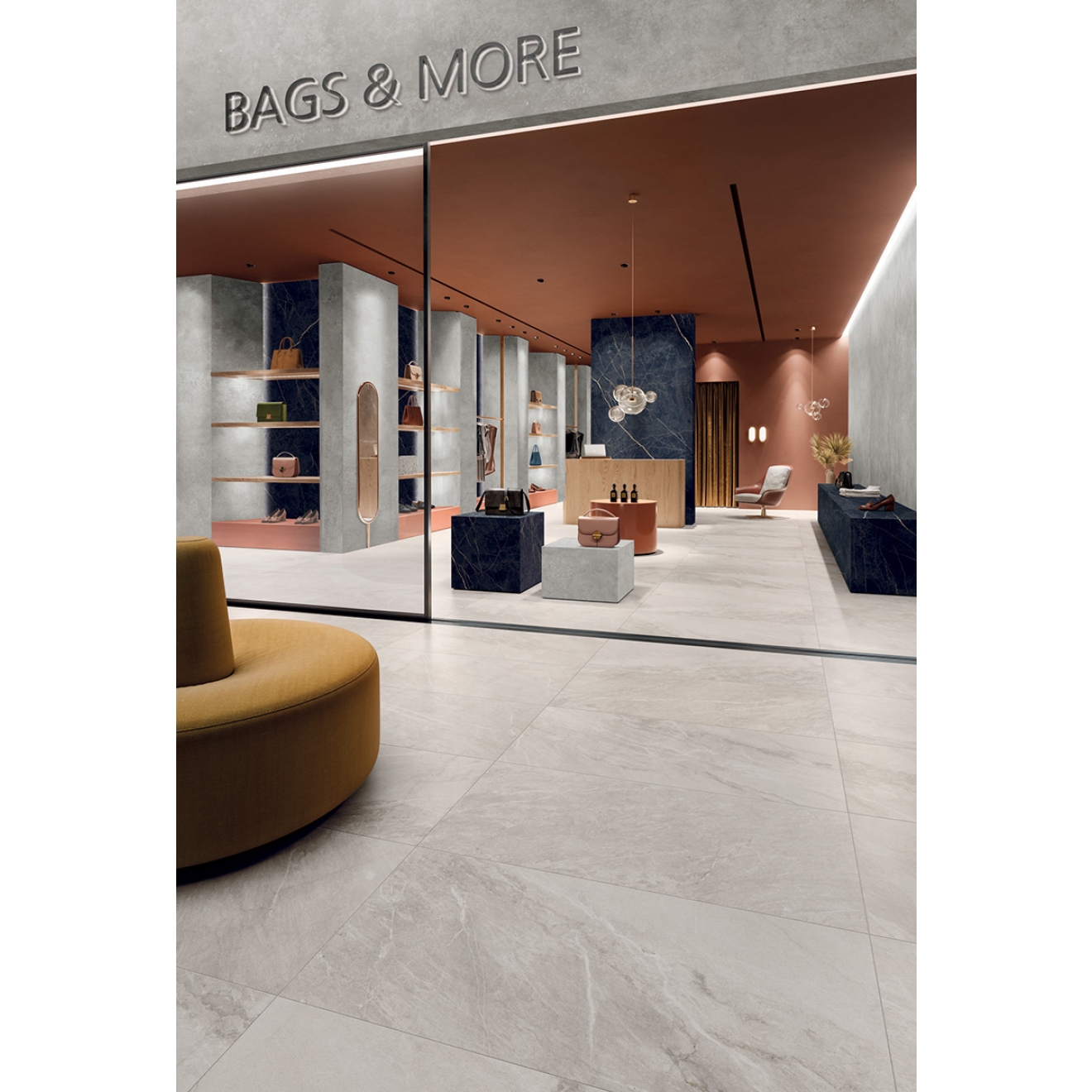 Flaviker Blue Savoy Boden- und Wandfliese Moon 60x120 cm