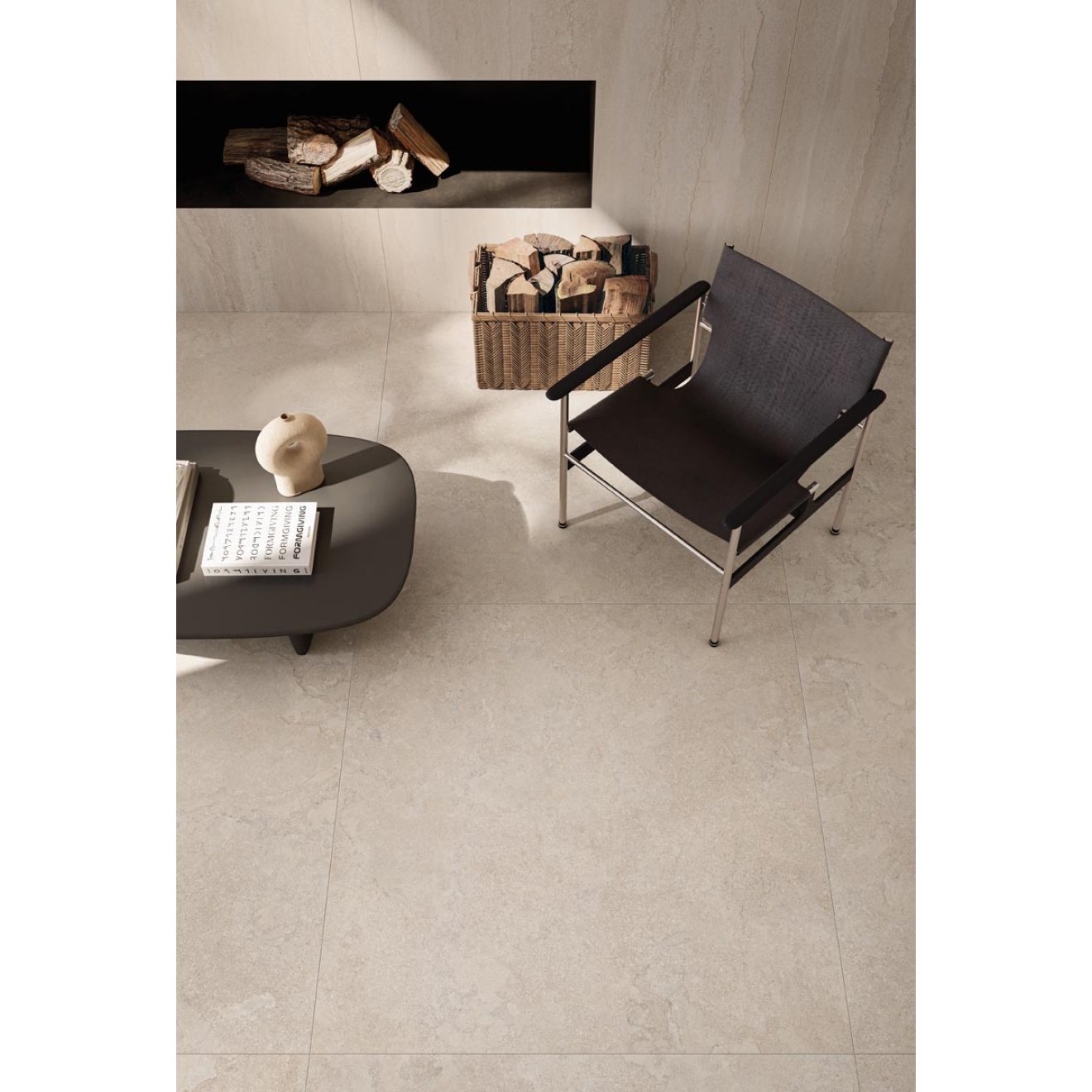 Flaviker Double Linear Beige Boden- und Wandfliese Natural 80x160 cm