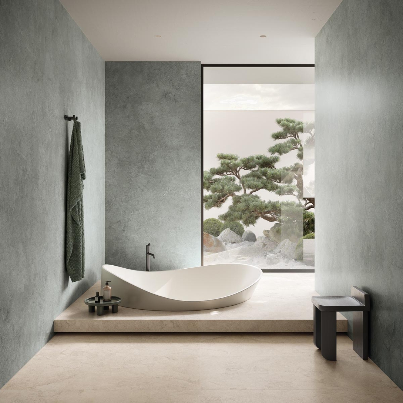 Flaviker Double Plain Mint Boden- und Wandfliese Natural 80x160 cm