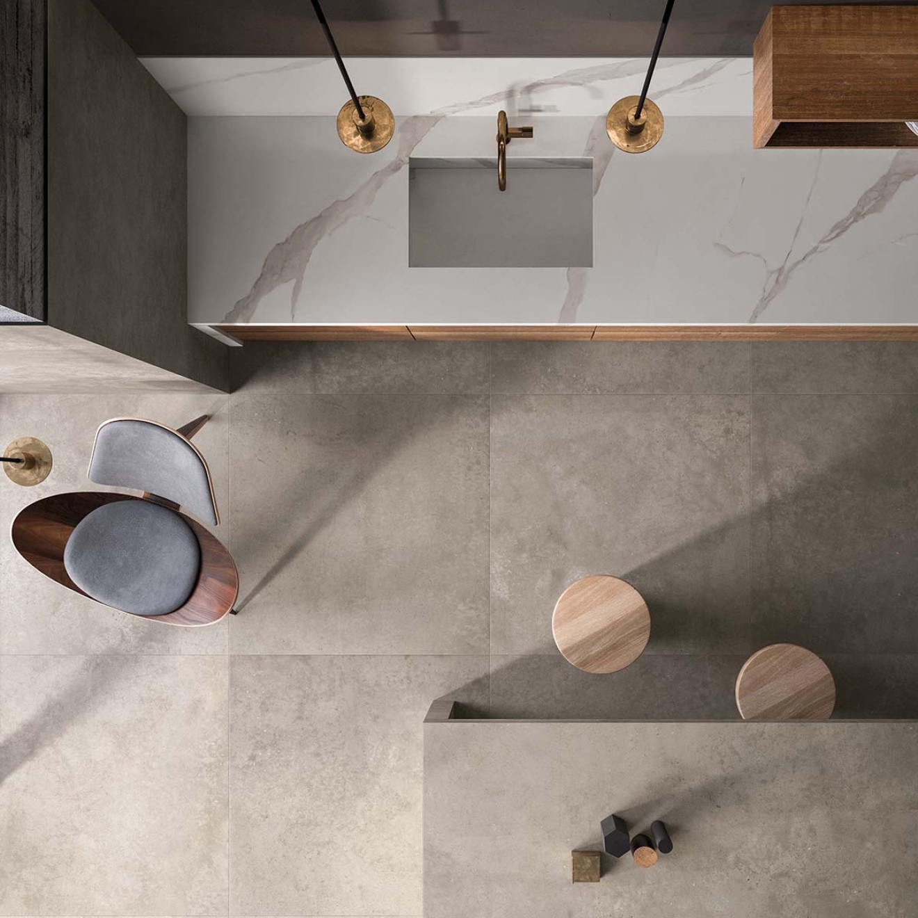 Flaviker Hyper Bodenfliese Grey matt 120x120 cm