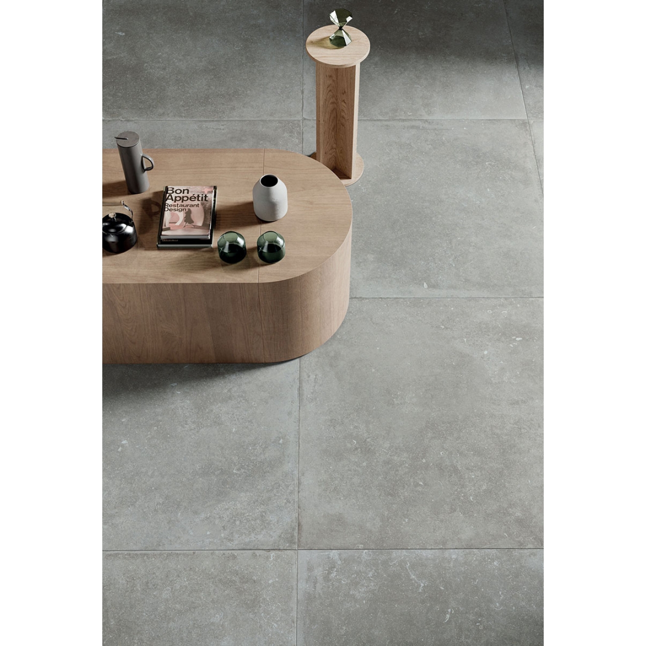 Flaviker Nordik Stone Boden- und Wandfliese Ash matt 60x120 cm