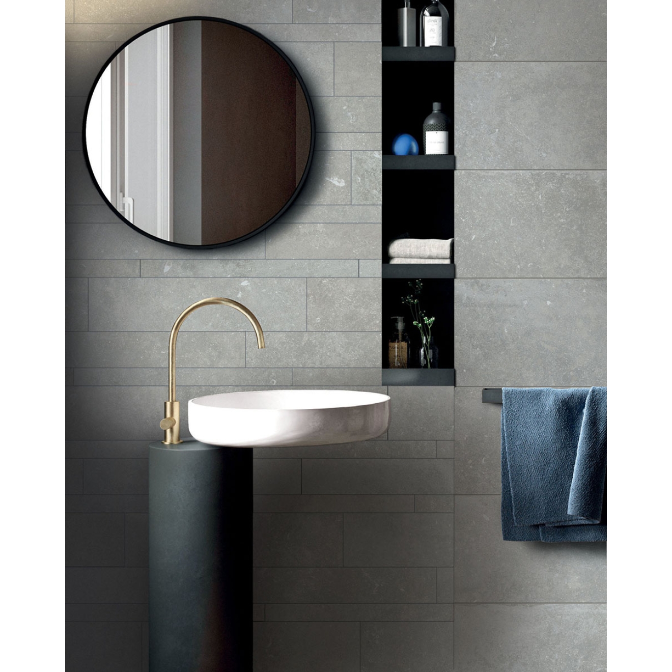 Flaviker Nordik Stone Boden- und Wandfliese Ash matt 60x120 cm