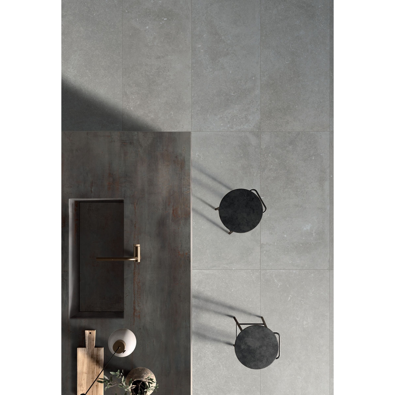 Flaviker Nordik Stone Boden- und Wandfliese Ash matt 60x120 cm