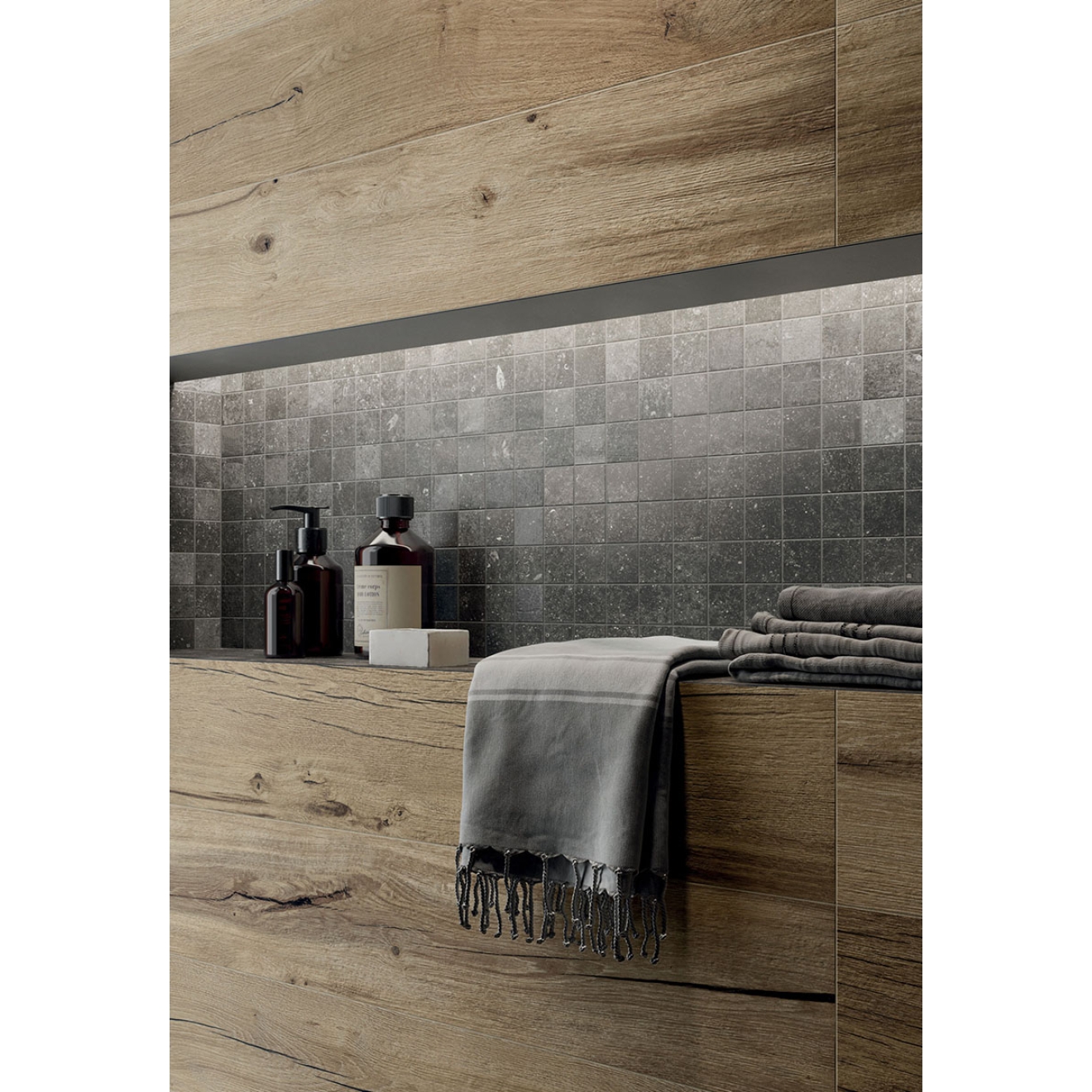 Flaviker Nordik Stone Mosaik Black matt 30x30 cm