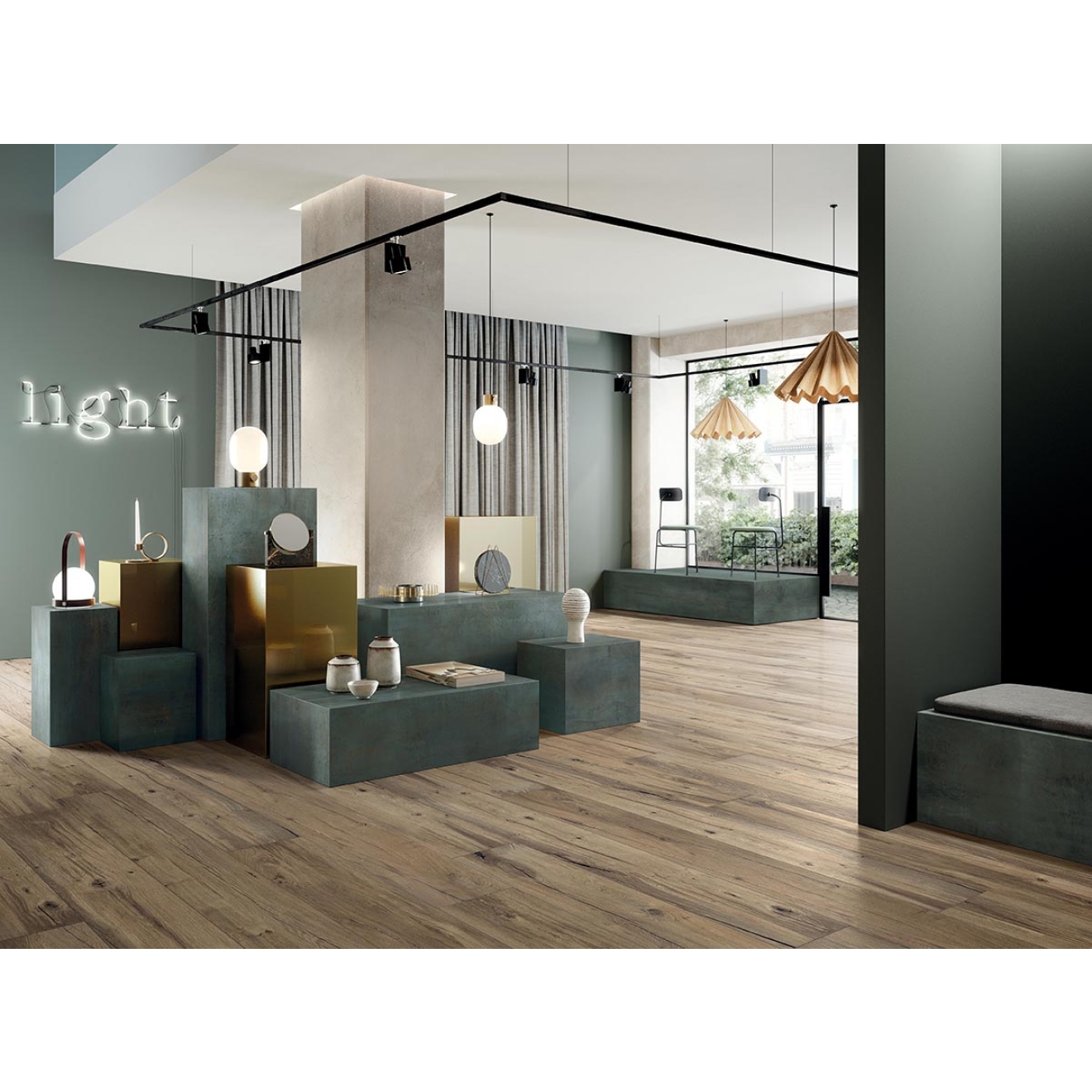 Flaviker Nordik Wood Bodenfliese Gold 20x120 cm - Stärke: 9 mm - GRIP