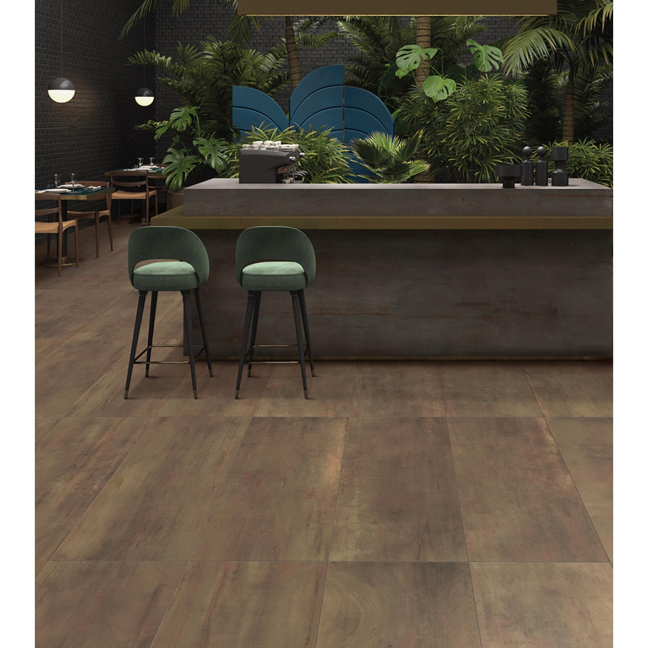 Flaviker Rebel Boden- und Wandfliese Brass 120x120 cm