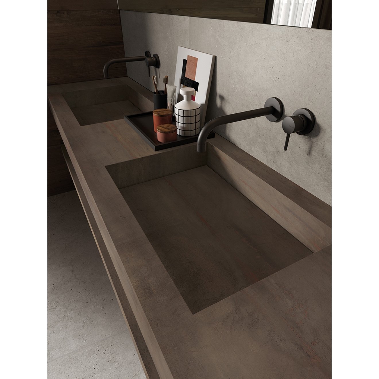 Flaviker Rebel Boden- und Wandfliese Bronze 60x120 cm