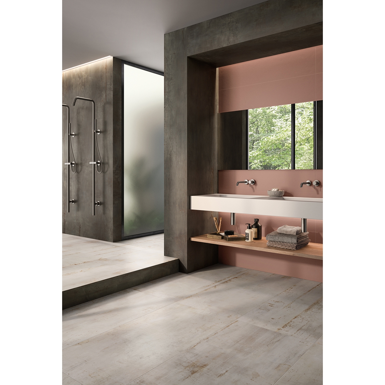 Flaviker Rebel Boden- und Wandfliese Lead 60x120 cm