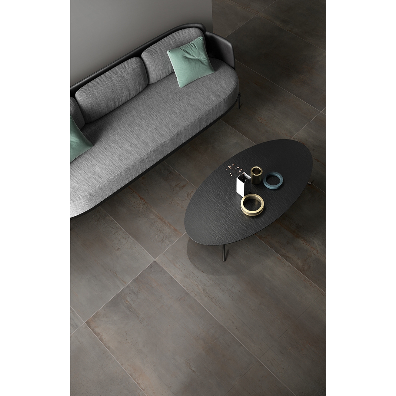 Flaviker Rebel Boden- und Wandfliese Lead 60x120 cm