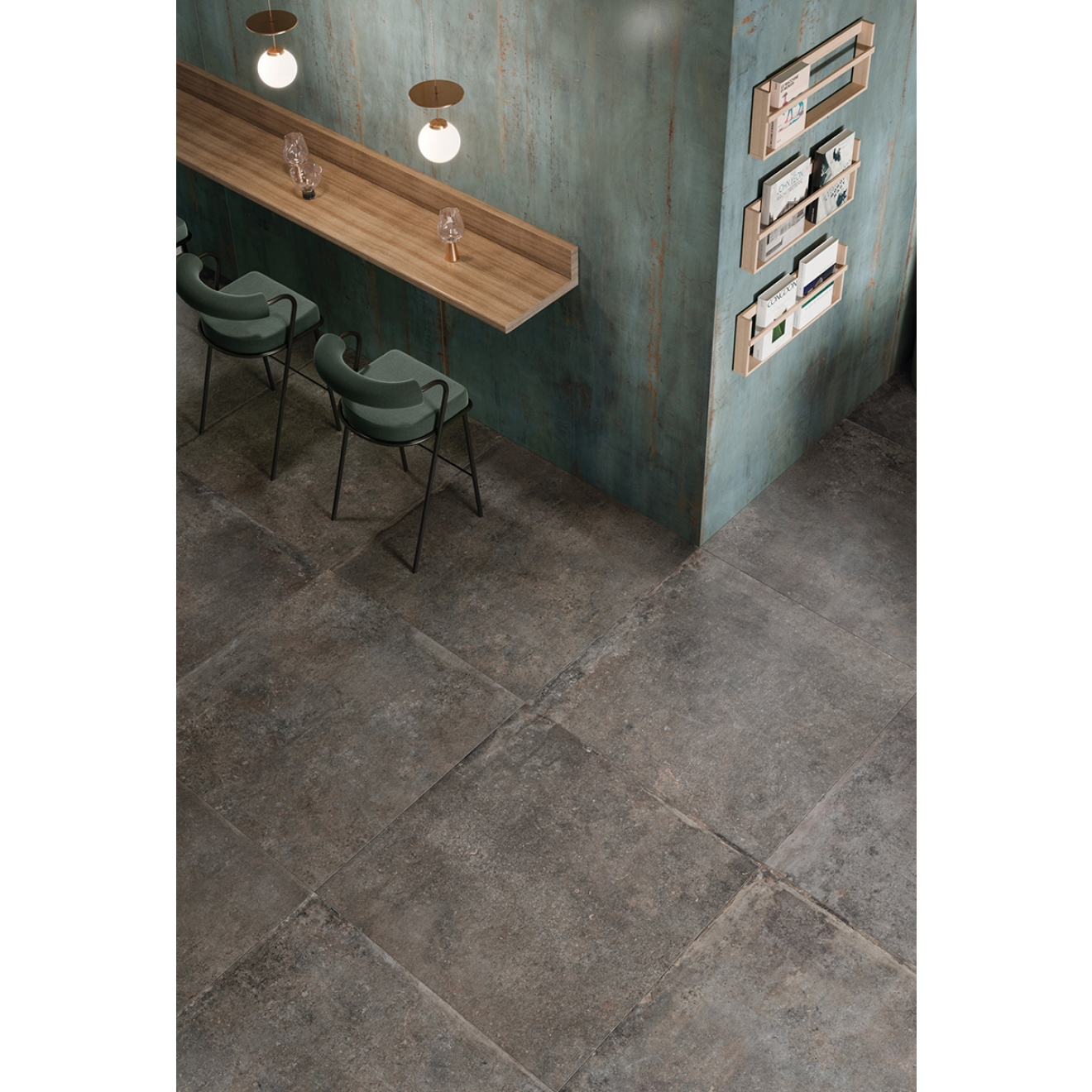 Flaviker Rebel Boden- und Wandfliese Brass 120x120 cm