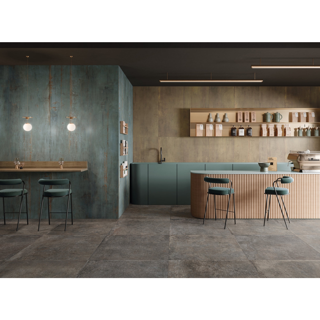 Flaviker Rebel Boden- und Wandfliese Brass 120x120 cm