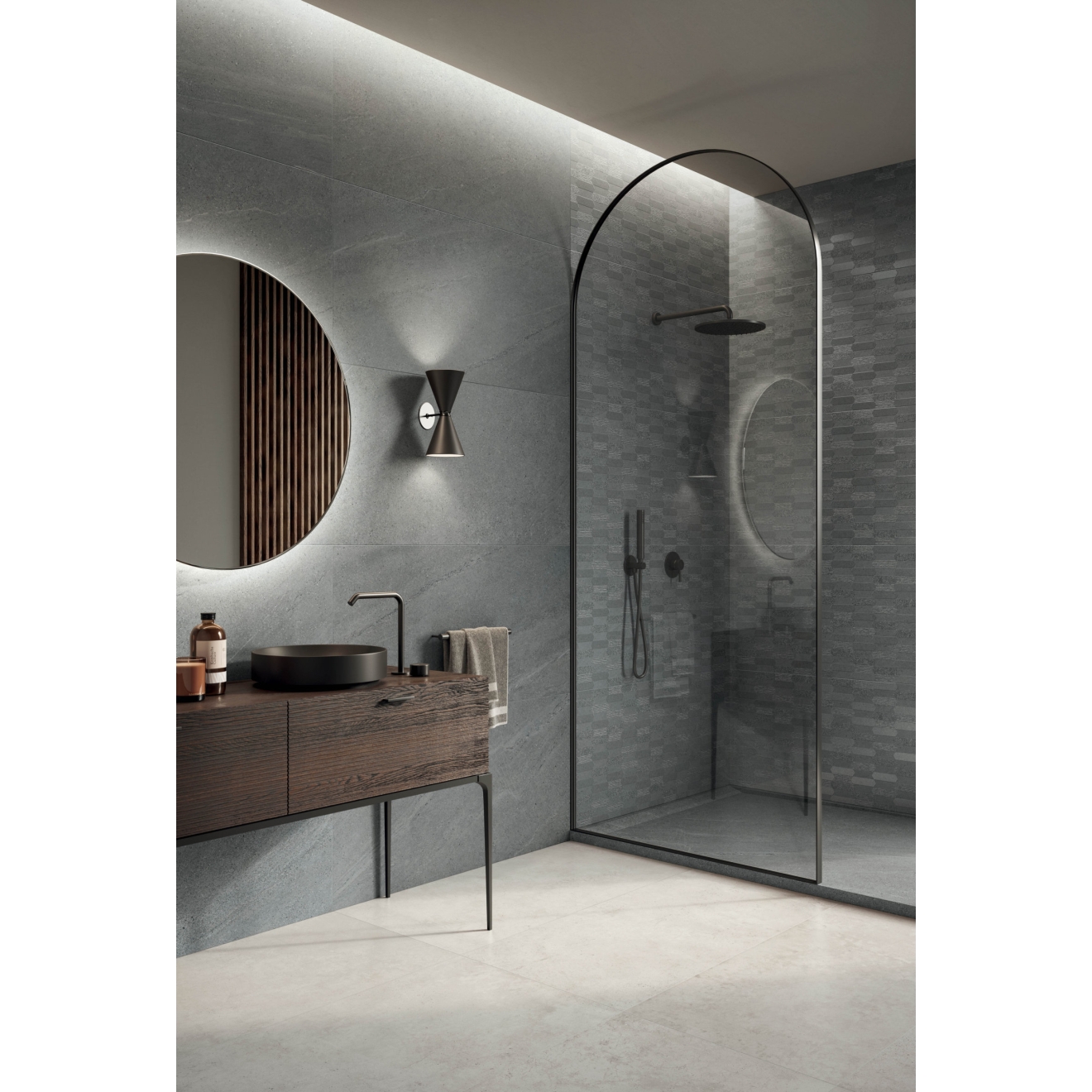 Flaviker Rockin` Boden- und Wandfliese Grey 60x60 cm