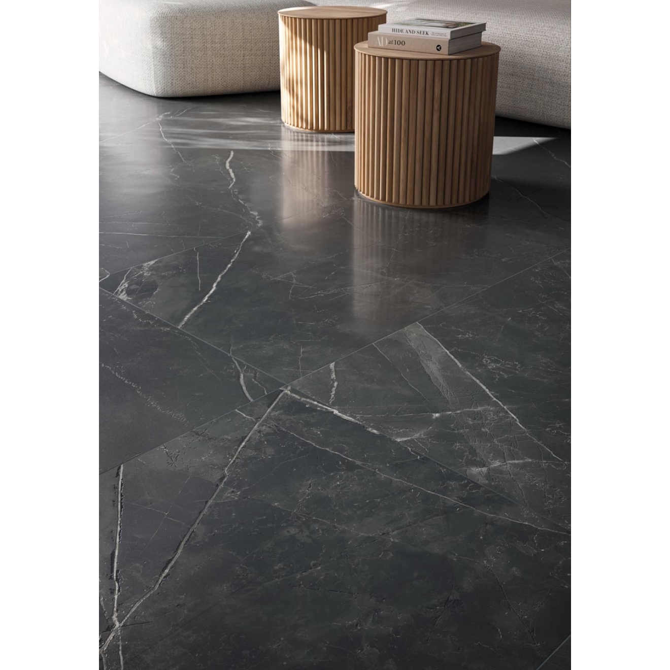 Flaviker Supreme Memories Boden- und Wandfliese Dark Stone ANT.3D anpoliert 60x120 cm