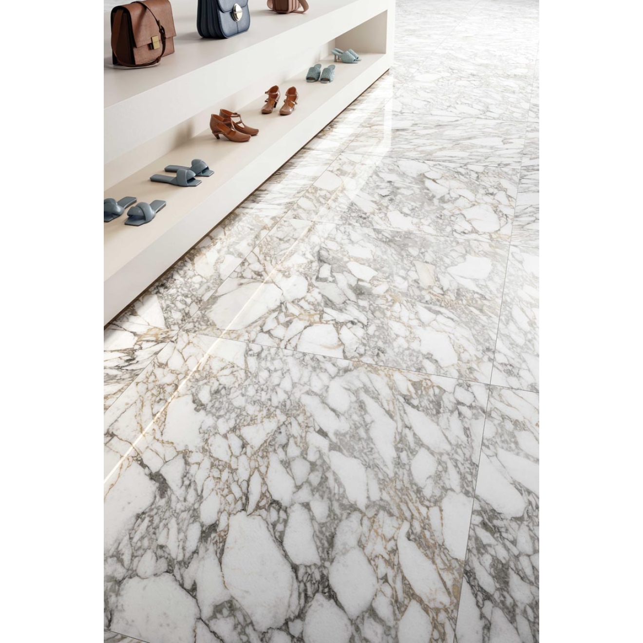 Flaviker Supreme Memories Boden- und Wandfliese Bianco Vagli matt 120x120 cm