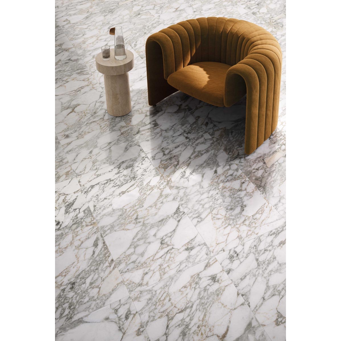 Flaviker Supreme Memories Boden- und Wandfliese Bianco Vagli matt 120x120 cm