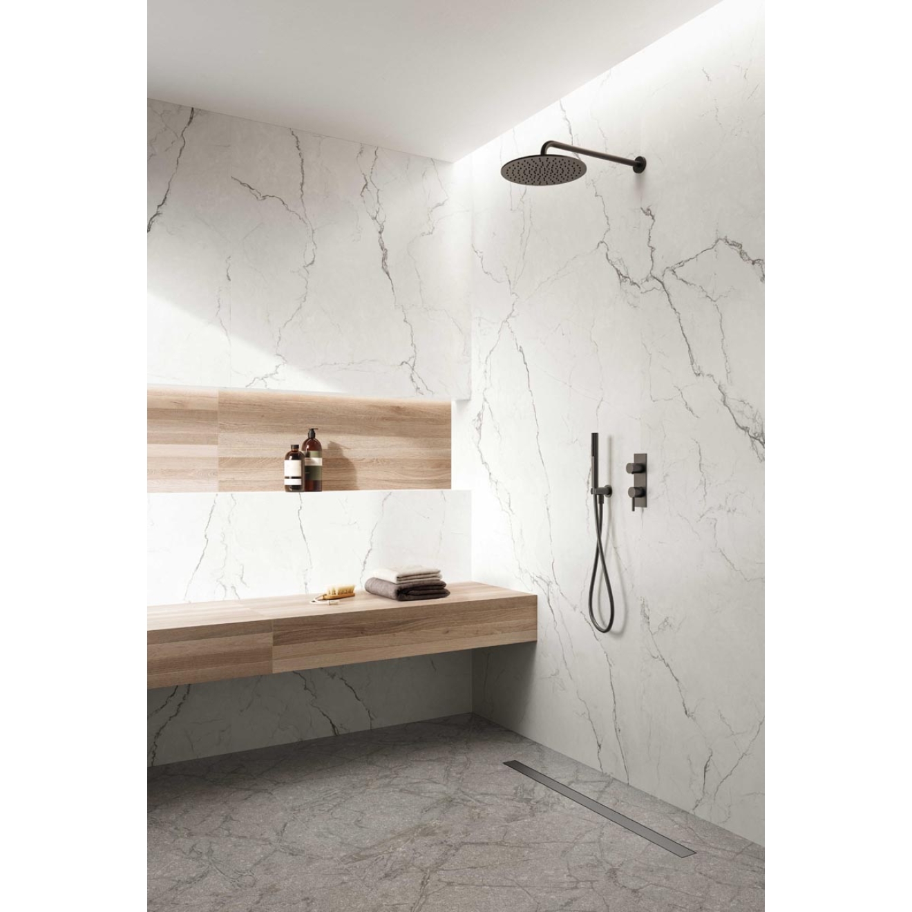 Flaviker Supreme Memories Boden- und Wandfliese Quarzite Luna matt 120x120 cm