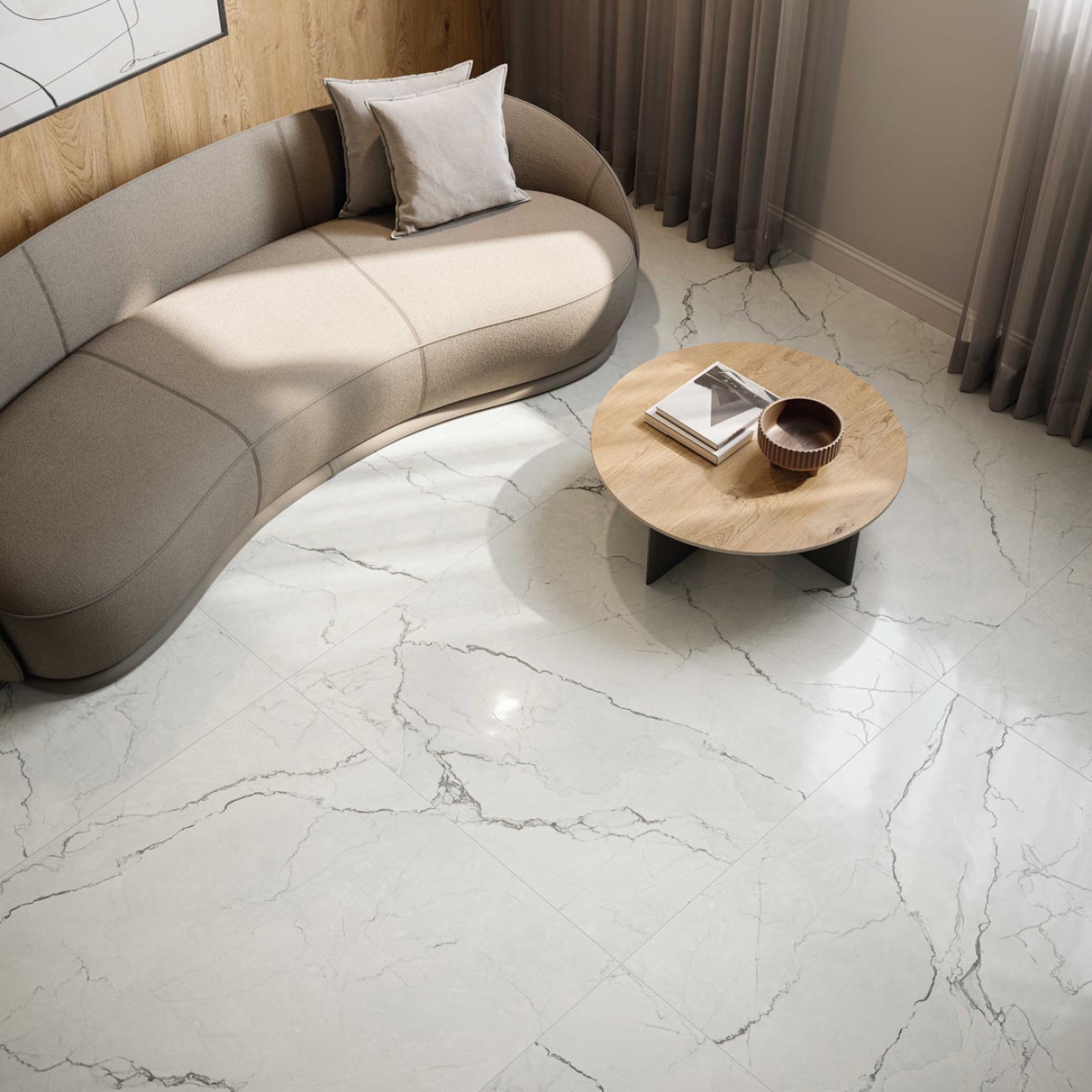 Flaviker Supreme Memories Boden- und Wandfliese Quarzite Luna matt 120x120 cm