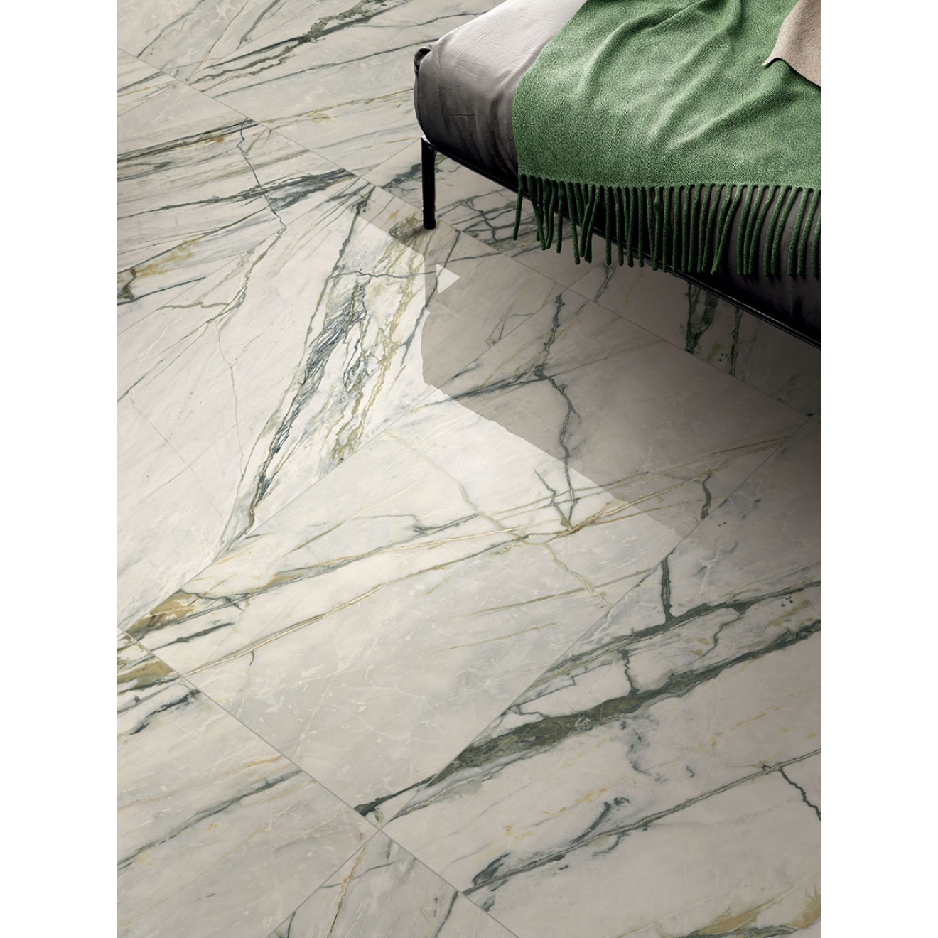 Flaviker Supreme Treasure Boden- und Wandfliese Calacatta Emerald Lux 120x120 cm