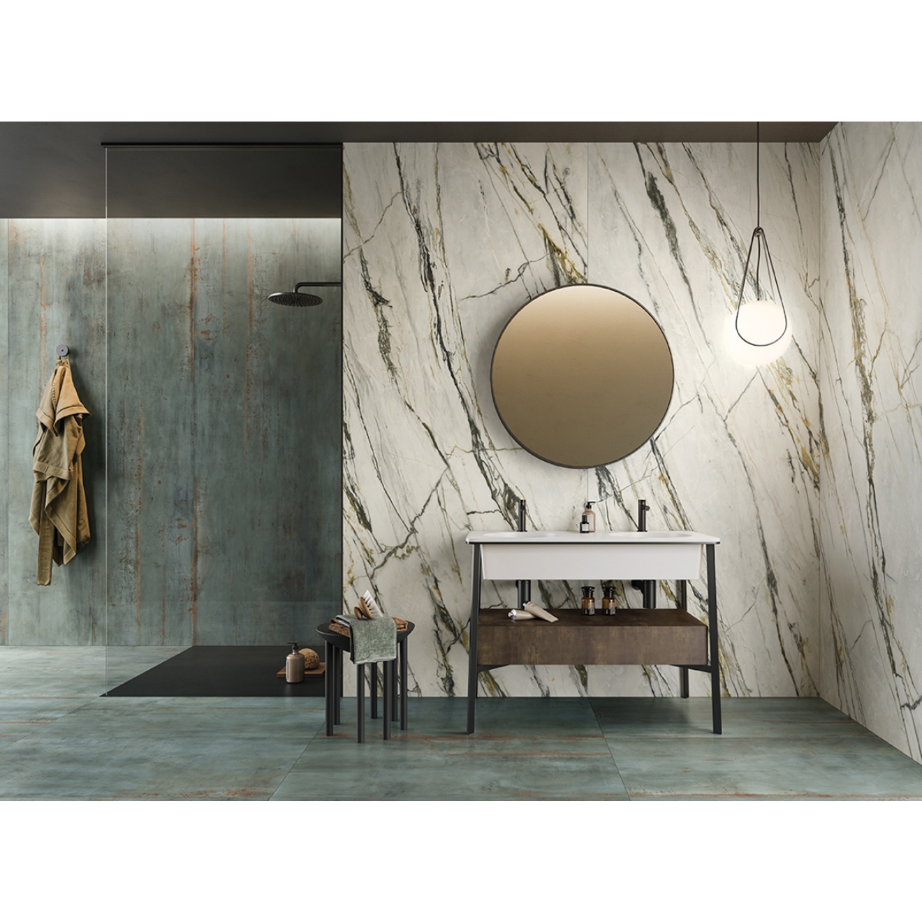 Flaviker Supreme Treasure Boden- und Wandfliese Calacatta Emerald Lux 120x120 cm