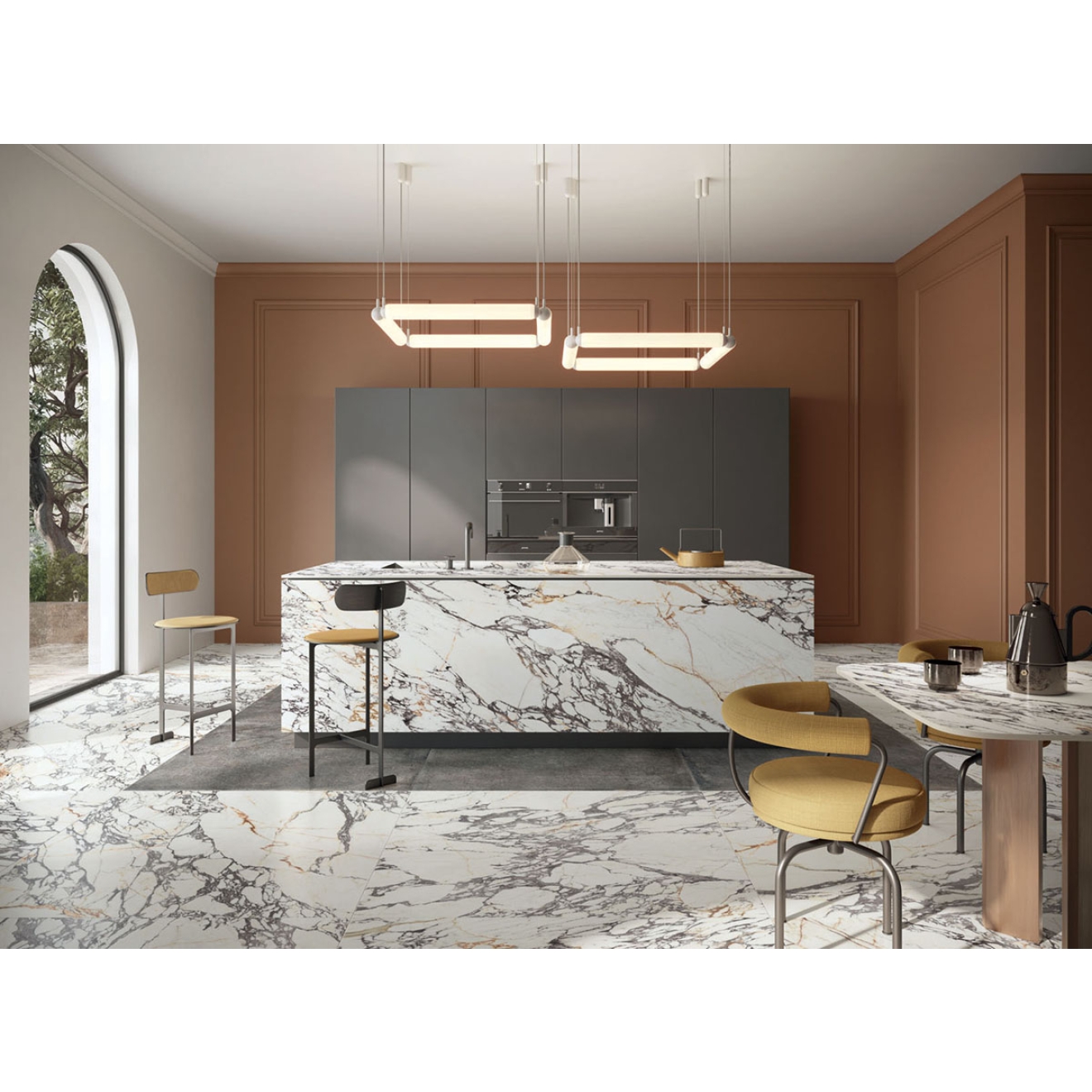 Flaviker Supreme Treasure Boden- und Wandfliese Corchia Gold Lux 120x120 cm