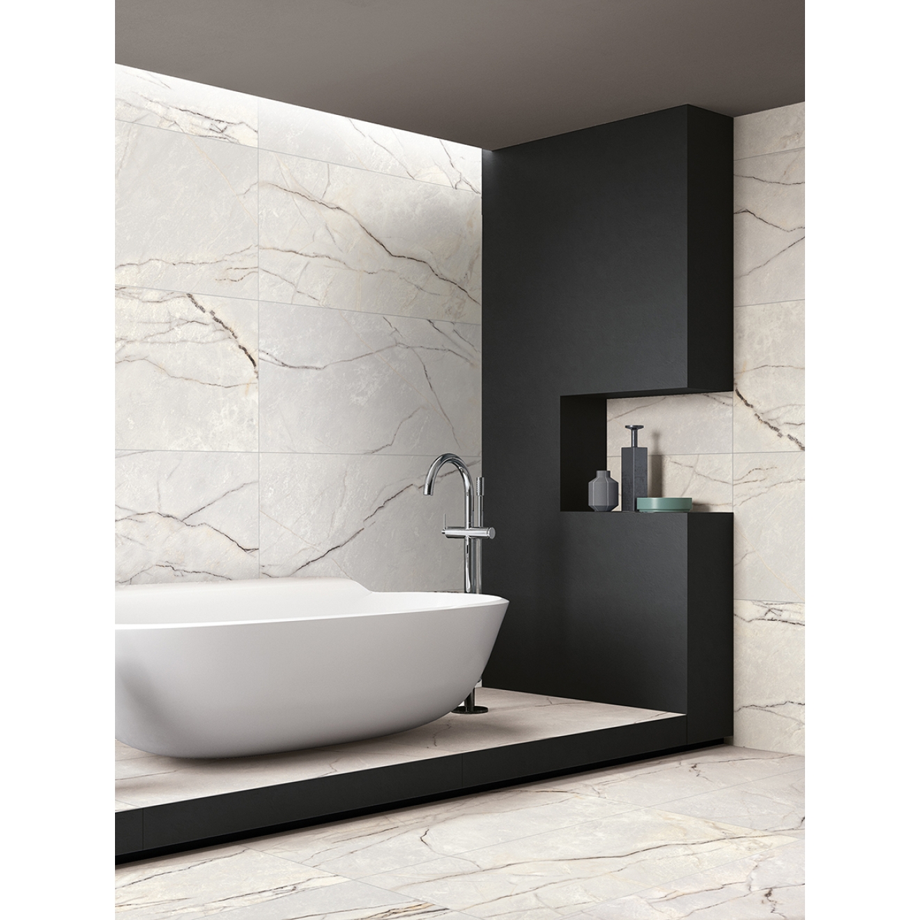 Flaviker Supreme Treasure Boden- und Wandfliese Greylac Platinum Matt 120x120 cm