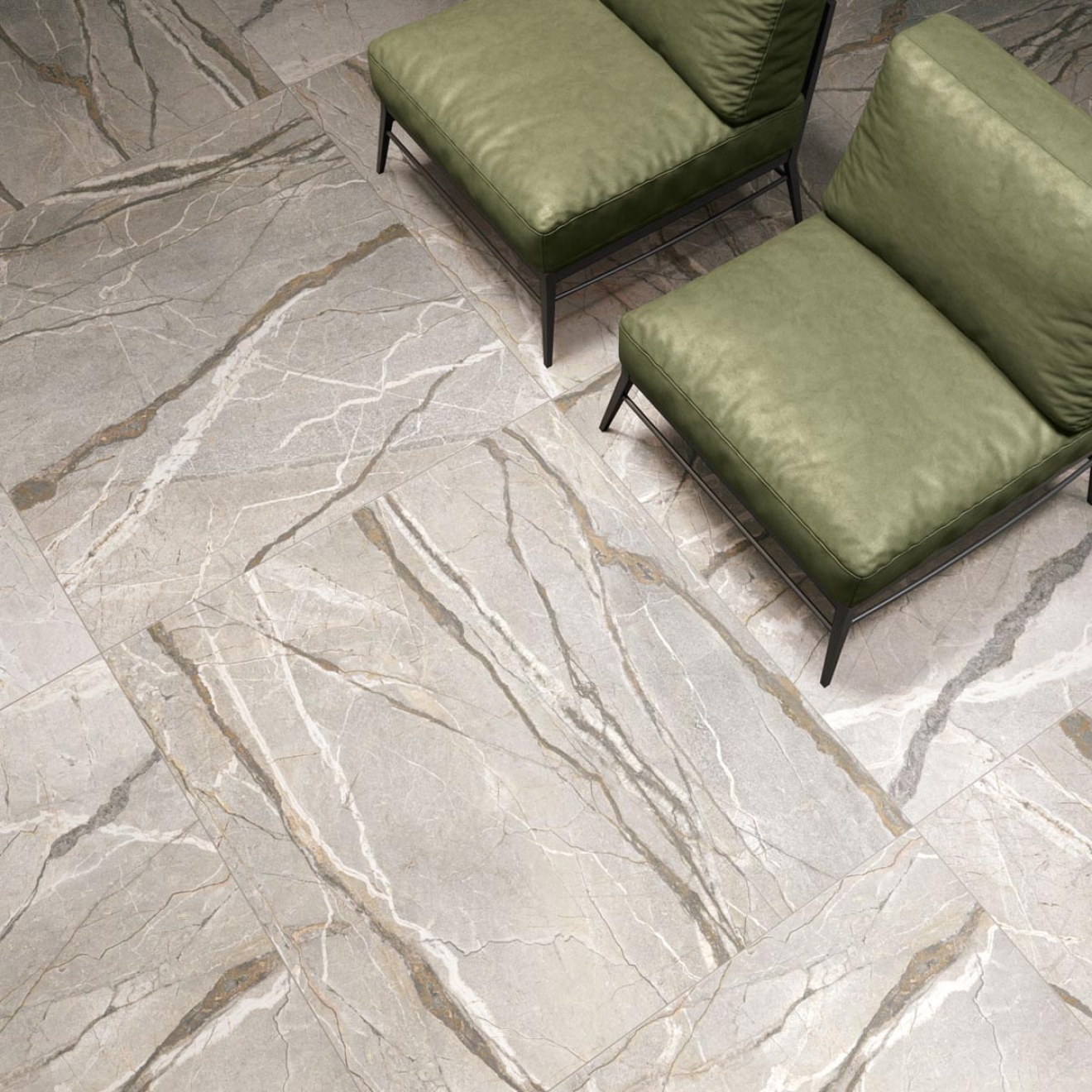 Flaviker Supreme Hedonism Silver Roots LUX 3D Boden- und Wandfliese 120x120 cm