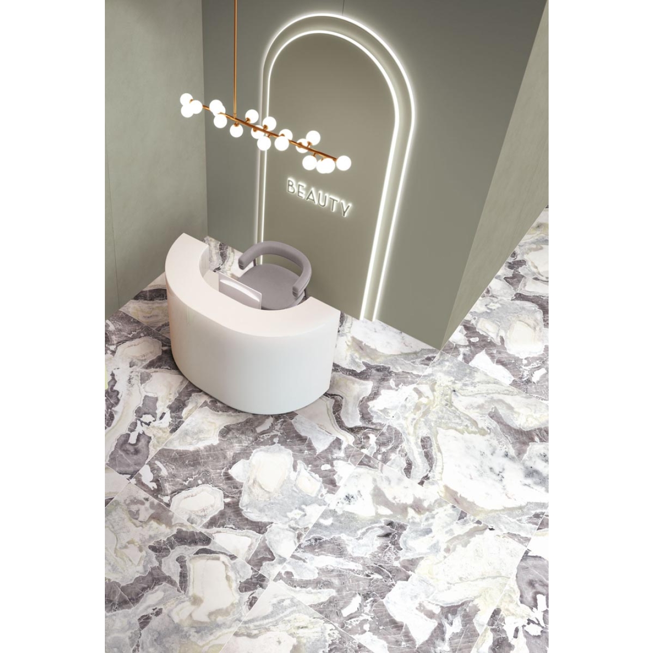 Flaviker Supreme Hedonism Dover White LUX 3D Boden- und Wandfliese 60x120 cm