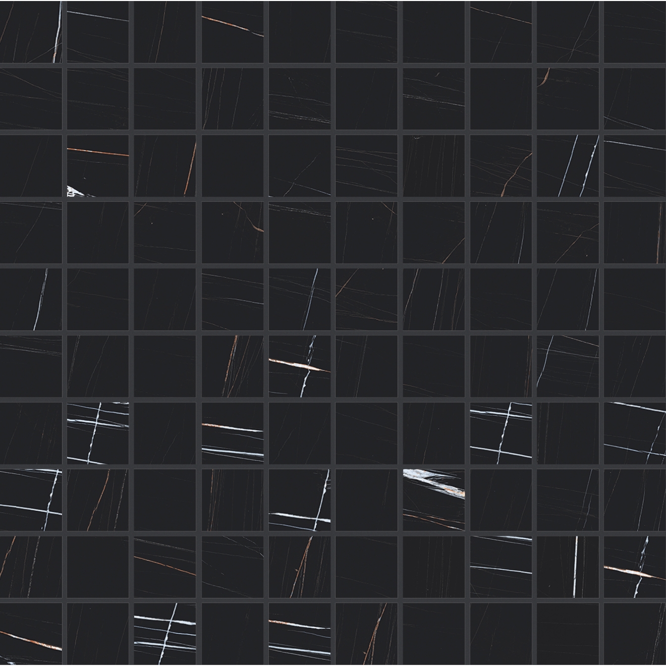 Florim Creative Design Stones & More 2.0 Sahara Noir Glossy Mosaik 3x3 30x30 cm