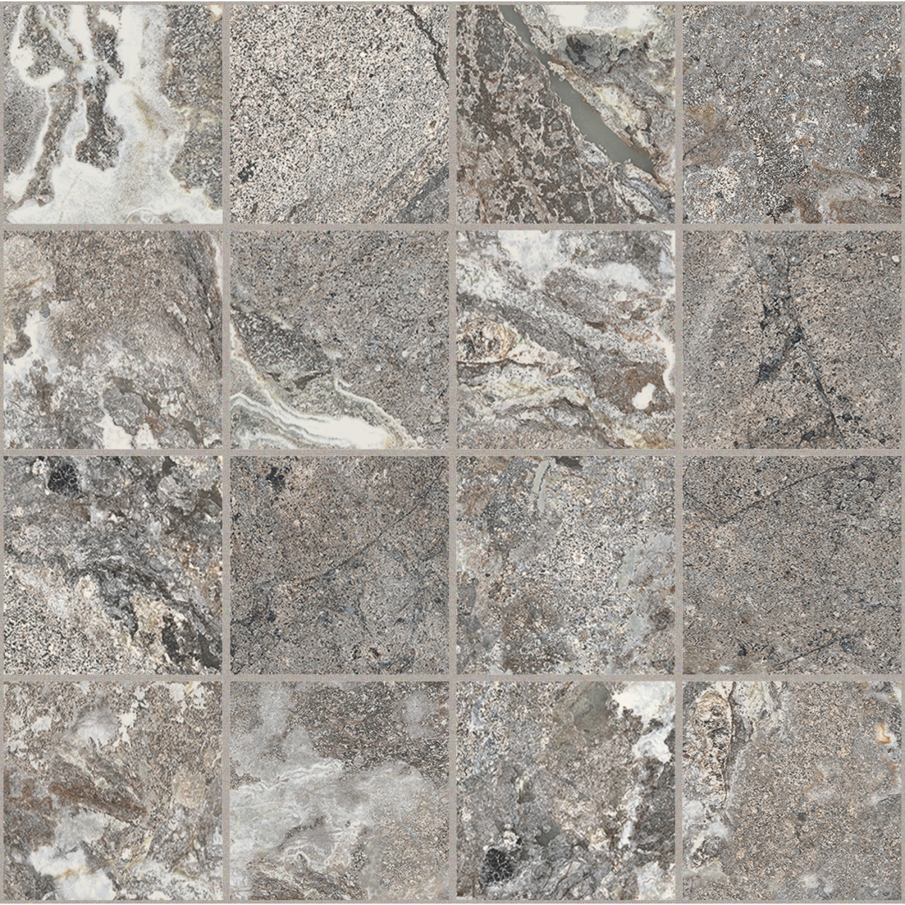 Florim Creative Design Onyx&More Silver Porphyry Strukturiert Mosaik 7,5x7,5 cm 6 mm