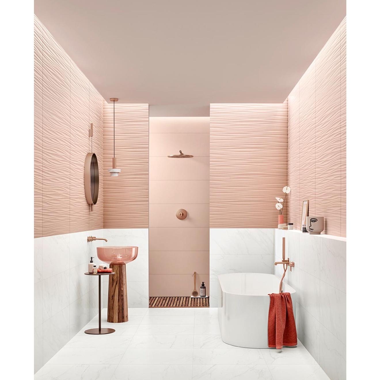 Love Tiles Genesis Wind Pink Matt 35x100 cm Wanddekor