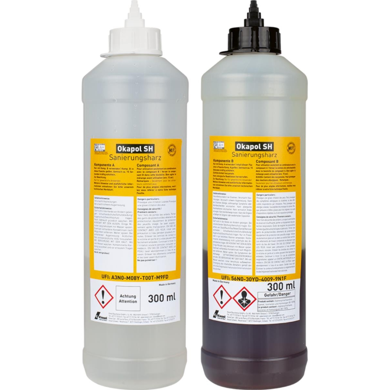 Kiesel Okapol SH Sanierungsharz Kombigebinde Komponente A (300 ml) + B (300 ml)