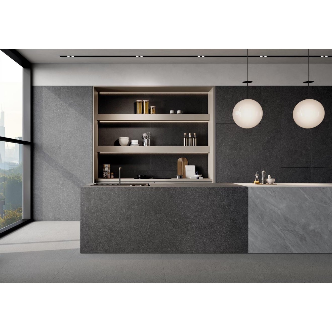 Keope Lavica Anthracite Boden- und Wandfliese ULTRAmatt 60x120 cm