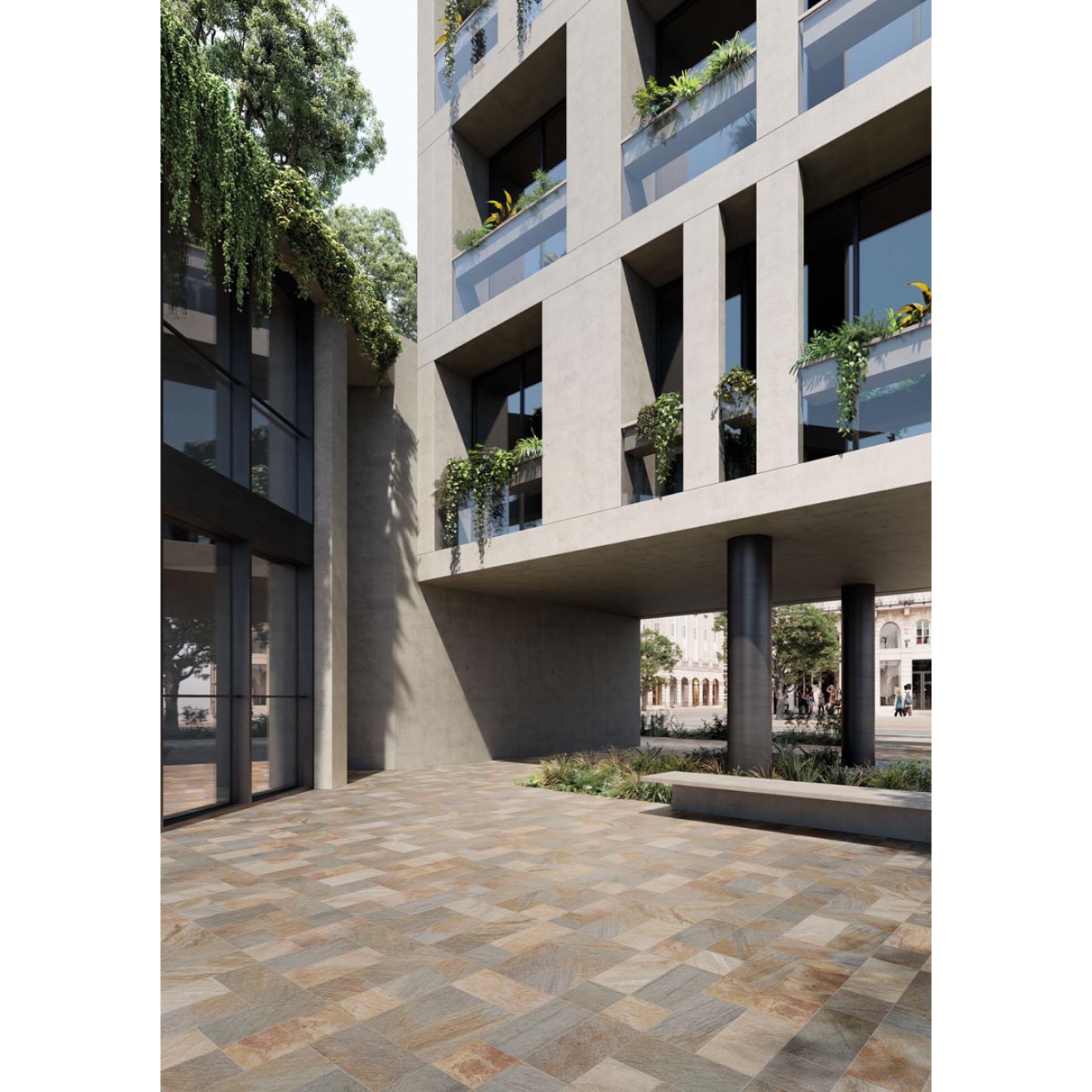 Keope Limes Quartz Multicolor Boden- und Wandfliese Strukturiert (R11) 22,5x45,3 cm