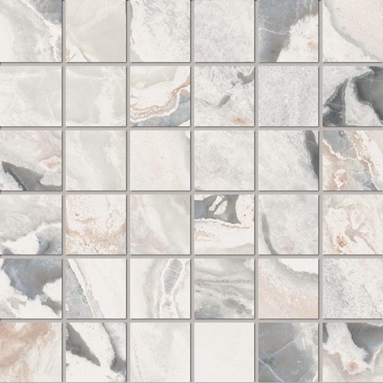 Keope Interno4 Calacatta San Babila Mosaik 3x3 Lappato (poliert) 30x30 cm