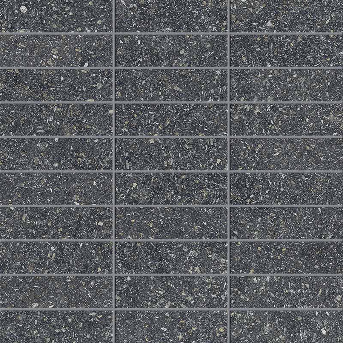 Keope Lavica Anthracite Mosaik Listello Spazzolato (R10) 30x30 cm