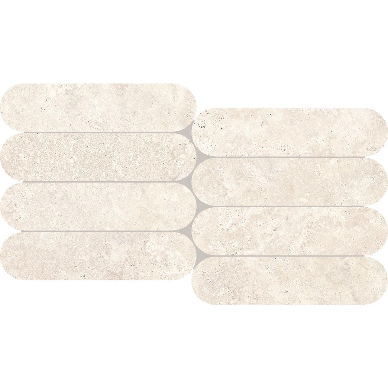 Keope Trevi Cross Ivory Mosaik Biscuits ULTRAmatt 28,5x55,5 cm