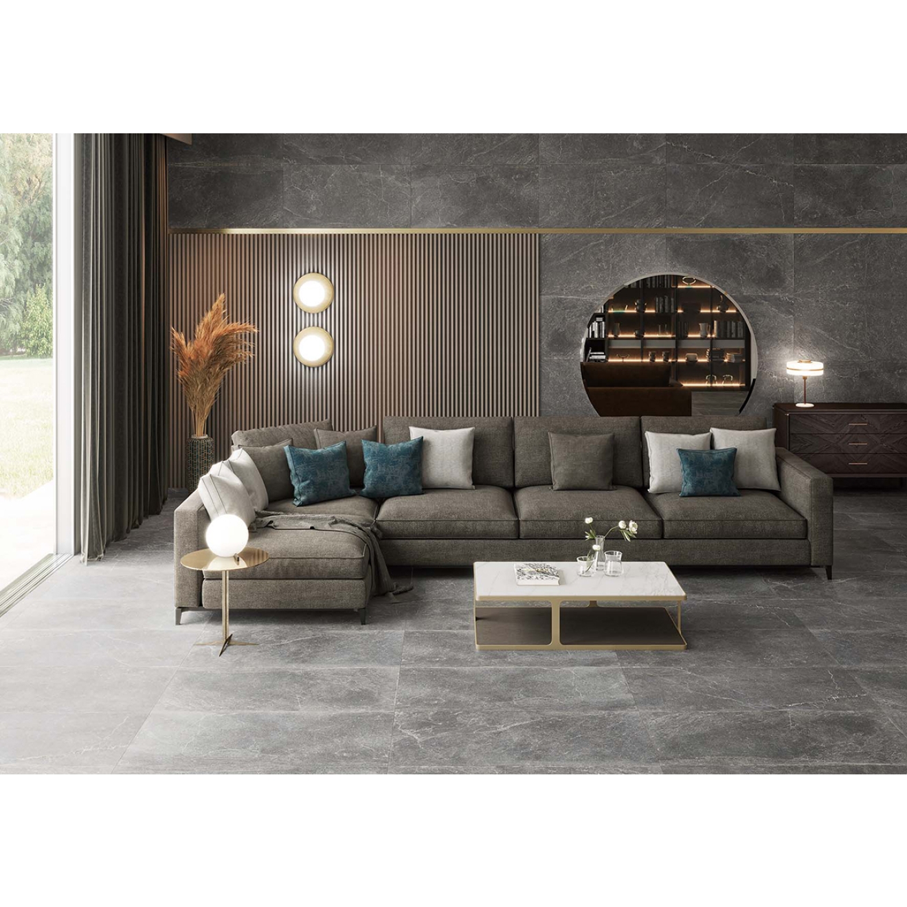 Keraben Bleuemix Boden- und Wandfliese Black Natural 60x120 cm