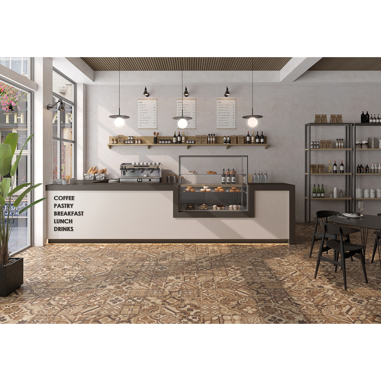 Keraben Naturwood Boden- und Wandfliese Hidraulicwood Moka 20x20 cm