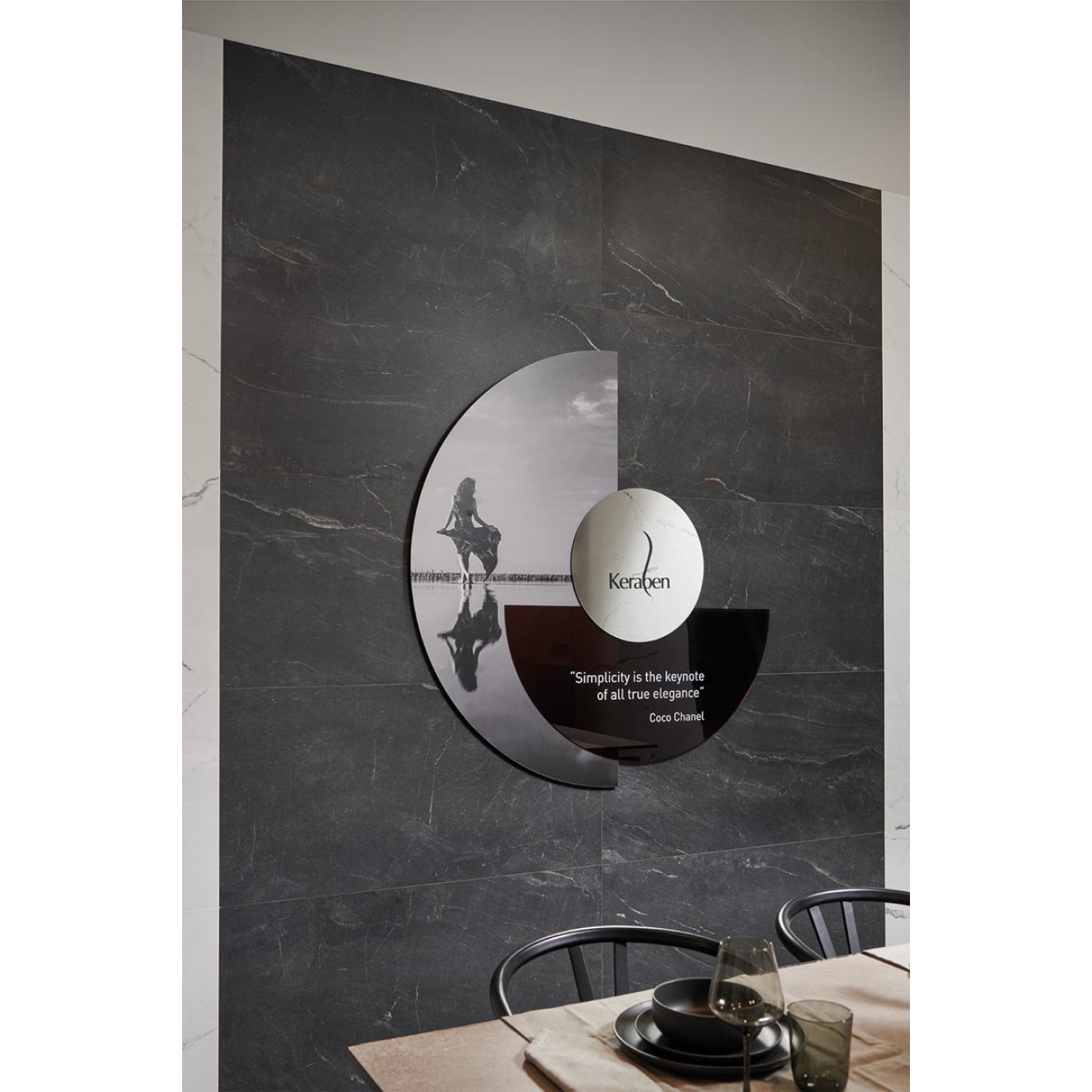 Keraben Idyllic Boden- und Wandfliese Aura Black Vecchio 60x120 cm