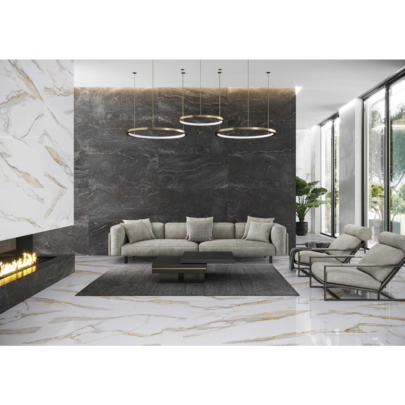 Keraben Idyllic Boden- und Wandfliese Calacatta Gold Starlight 60x120 cm