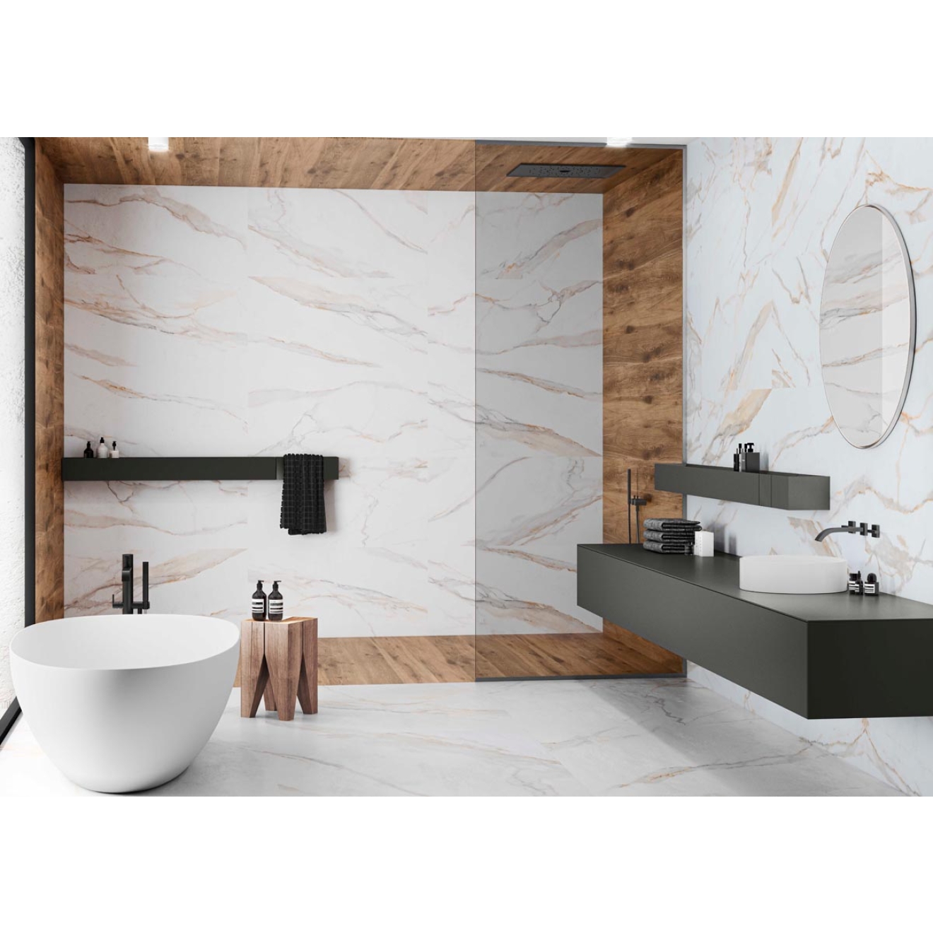 Keraben Idyllic Boden- und Wandfliese Calacatta Gold Vecchio 60x120 cm