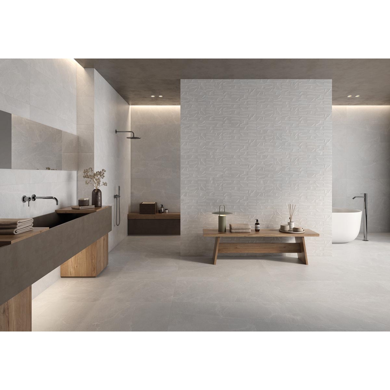 Keraben Masaya White Wanddekor Concept matt 40x120 cm