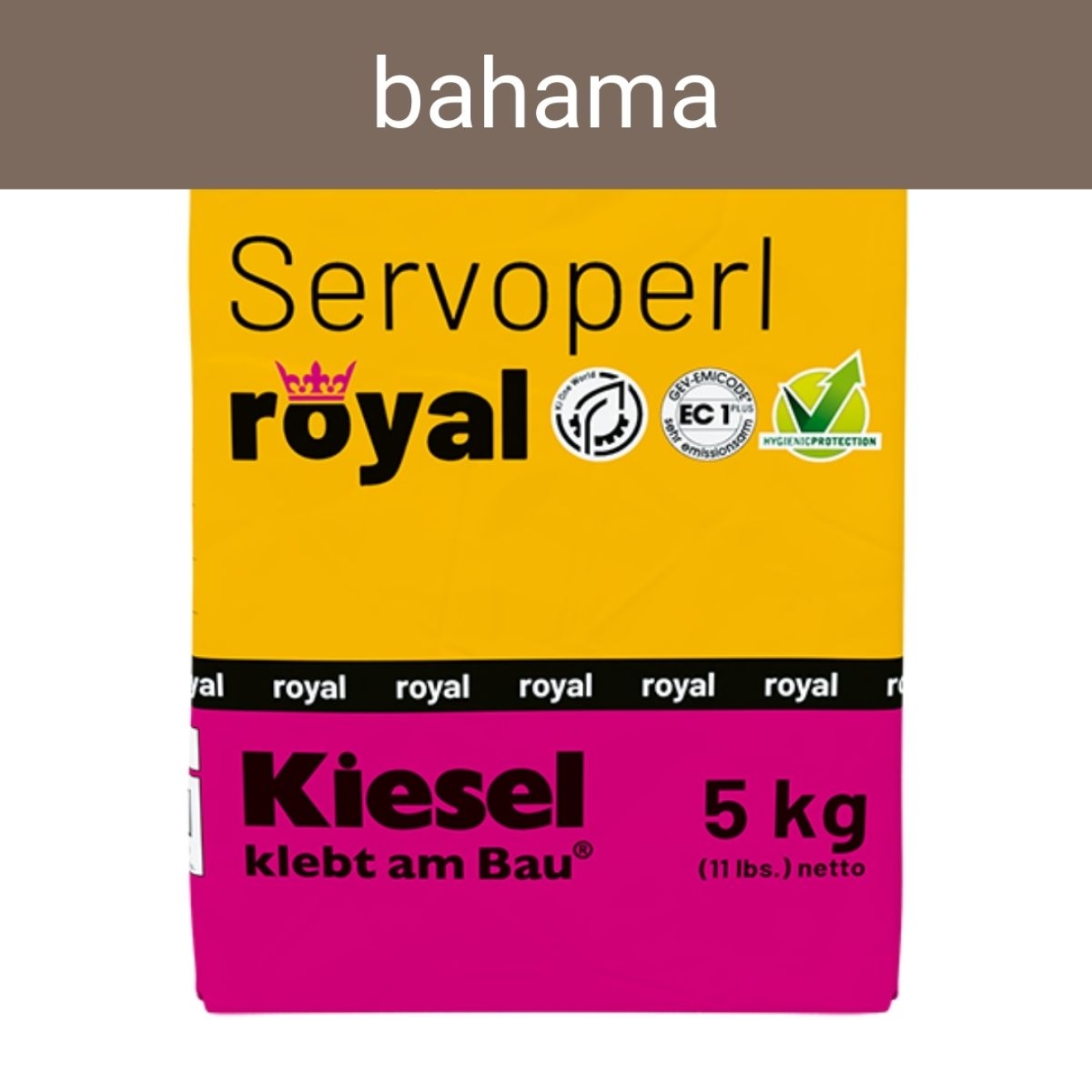Kiesel Servoperl royal bahama flexible Premiumfuge 5 kg Papierbeutel