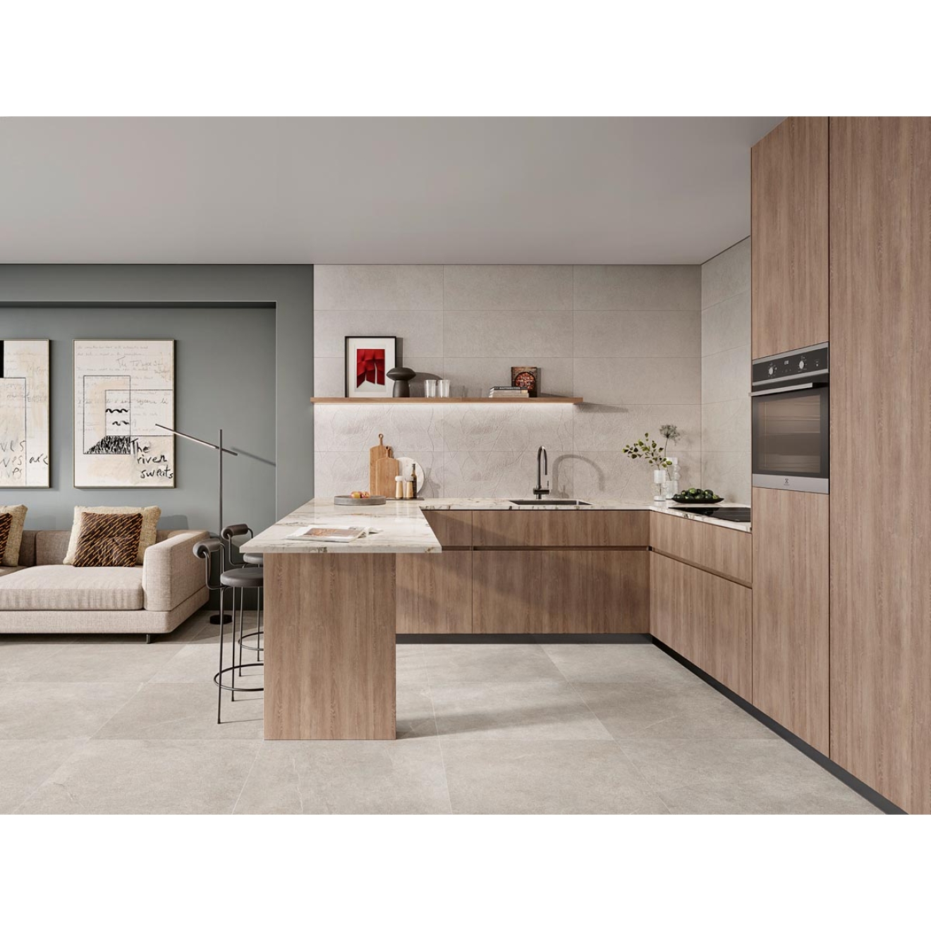 Love Tiles Sense Amazon Grey Natural 35x100 cm Wanddekor