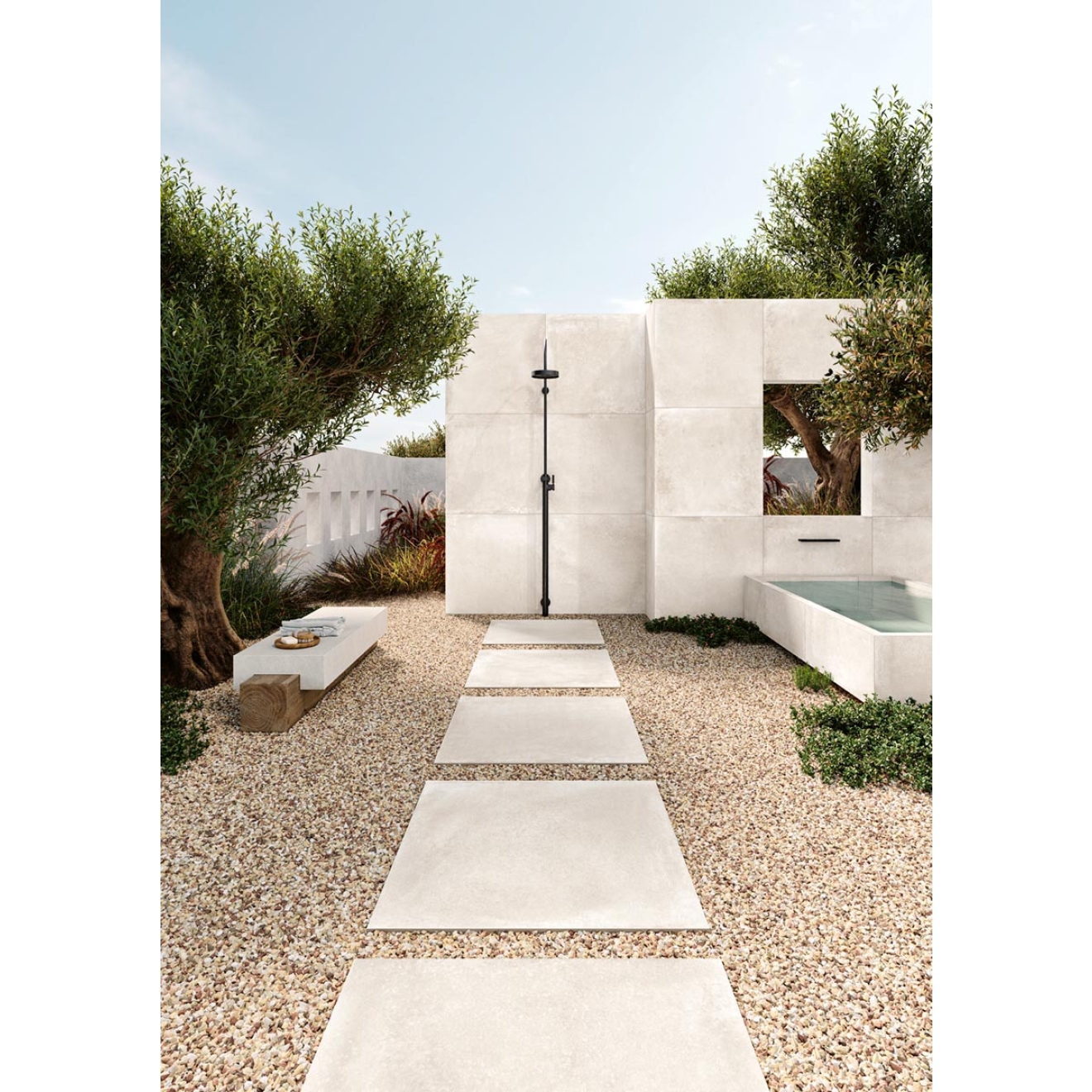 Love Tiles Legacy White Terrassenplatte 80x80 cm