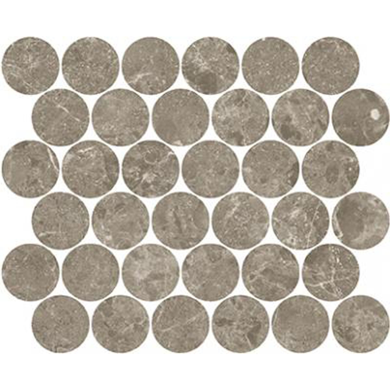 Margres Pure Stone Grey Anpoliert Mosaik Circles 28x32 cm